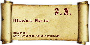 Hlavács Mária névjegykártya
